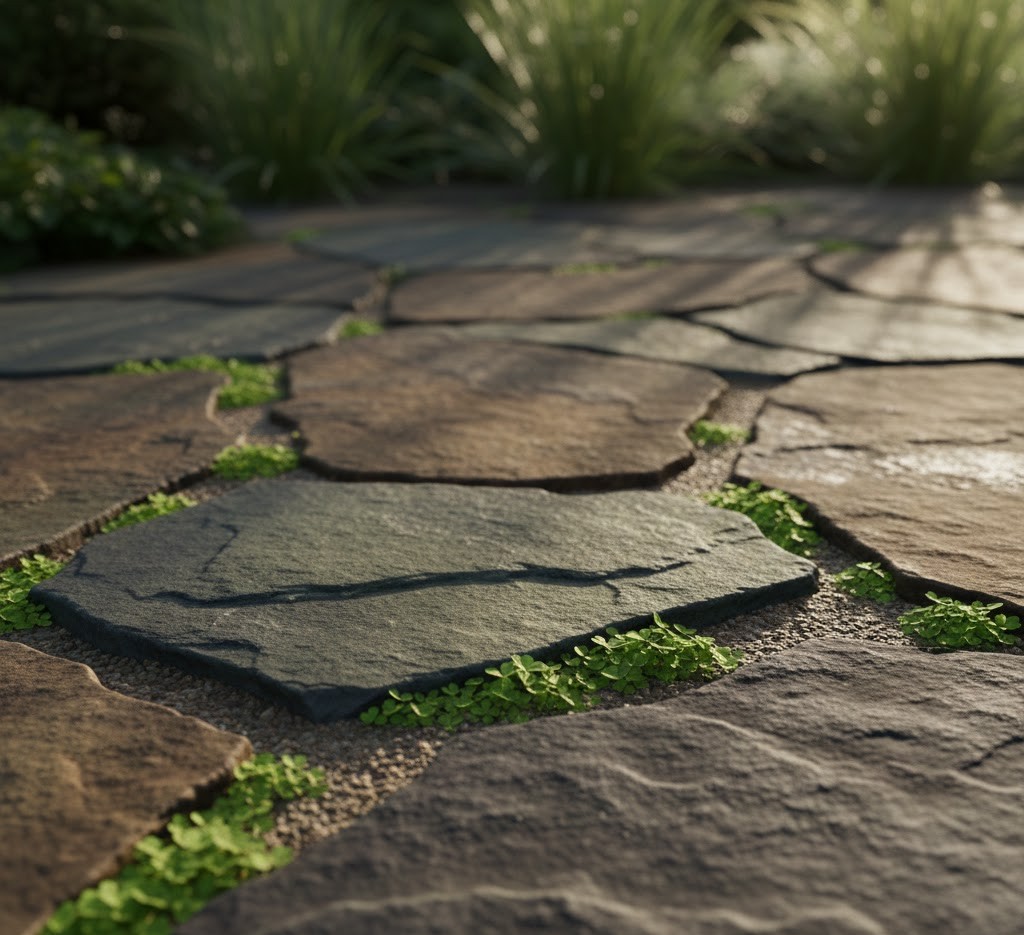 Flagstone tuinpad materiaal