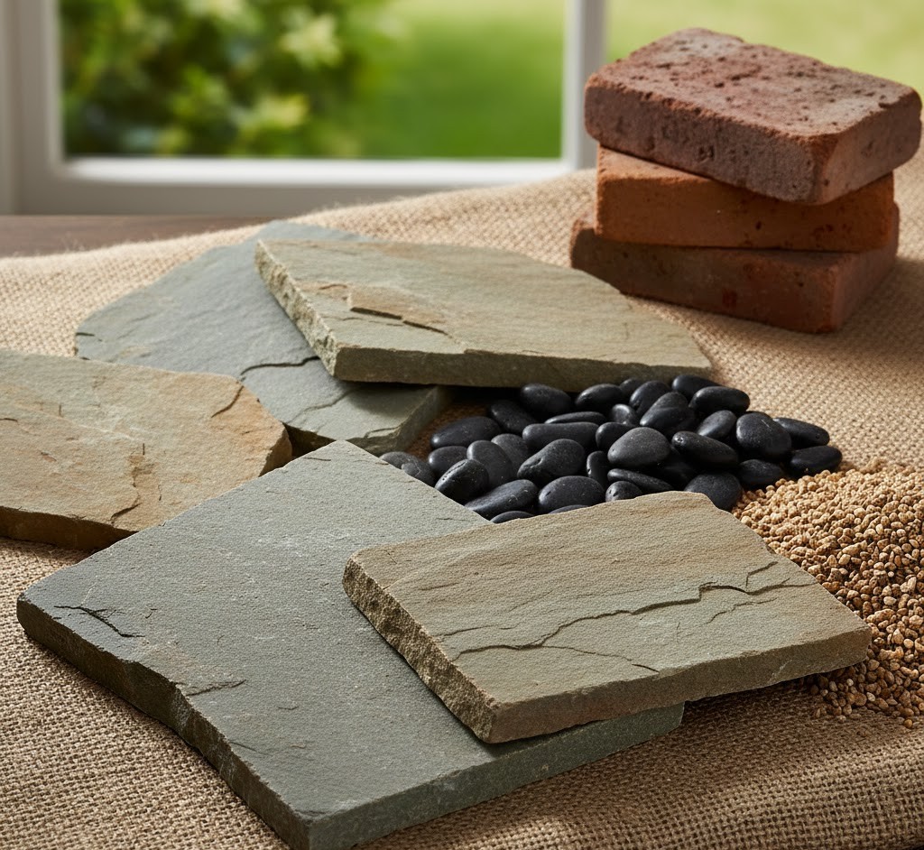 Natuurlijke stenen tuinpad