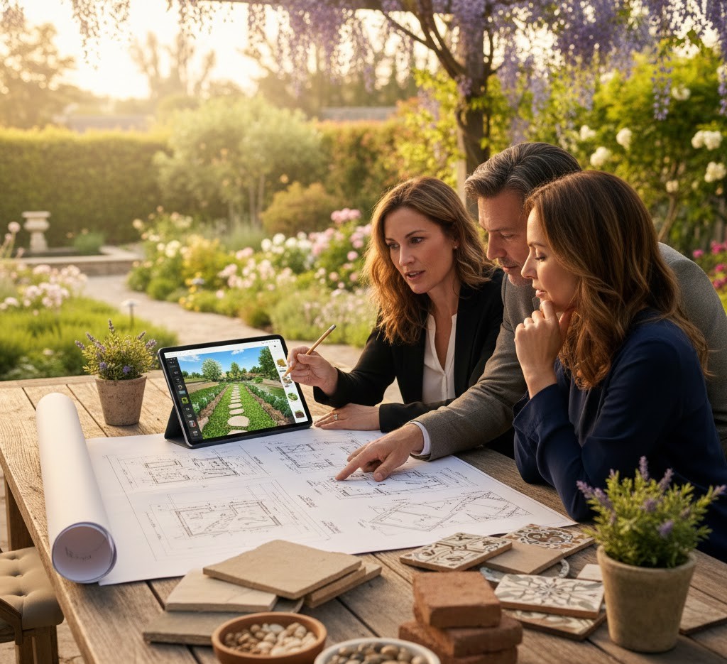 Ontwerp diensten tuinpad